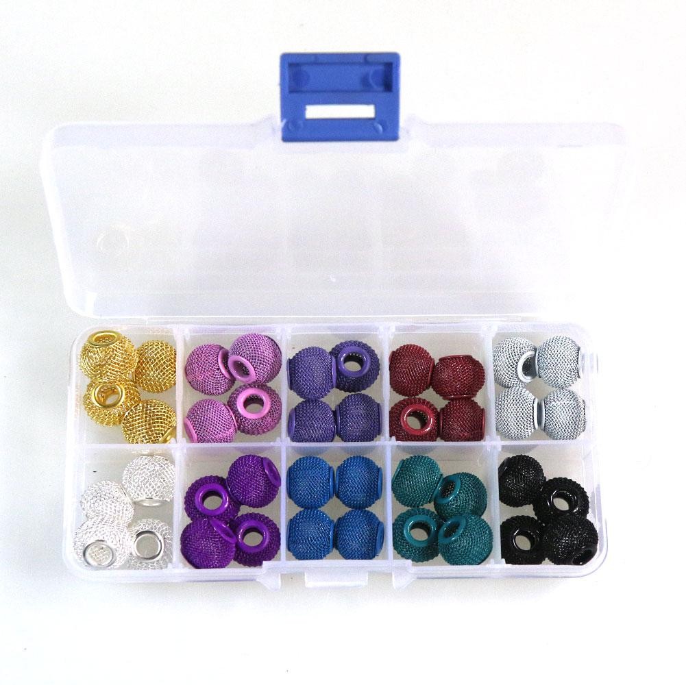 Kit de perles boules tressées de plusieurs couleurs