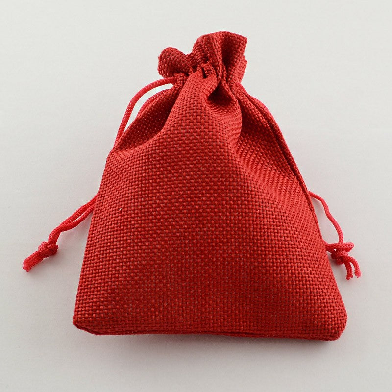 Pochettes jute 18x13 cm avec cordon lot de 10