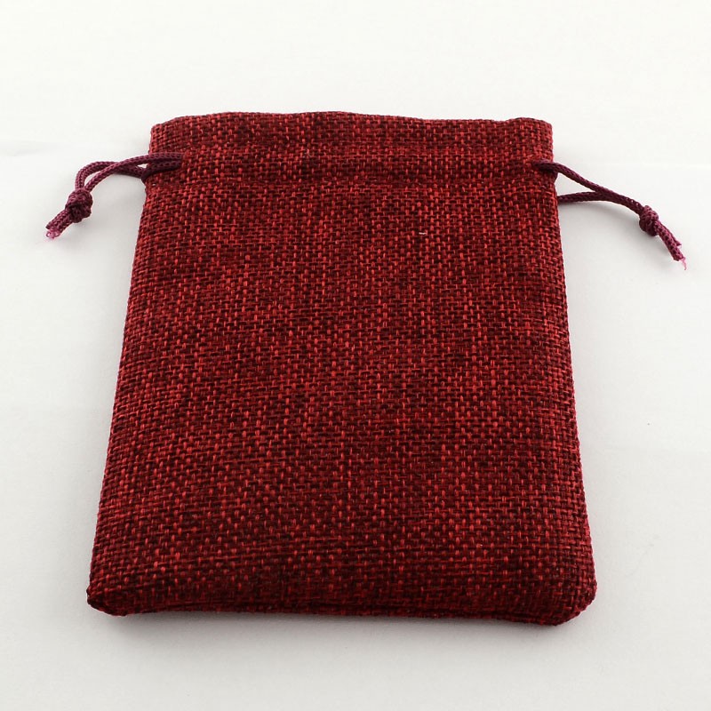 Pochettes jute 18x13 cm avec cordon lot de 10