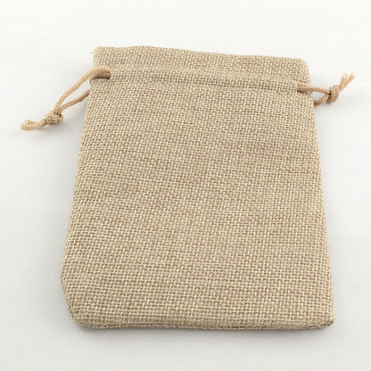 Pochettes jute 18x13 cm avec cordon lot de 10