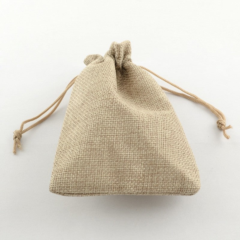 Pochettes jute 18x13 cm avec cordon lot de 10