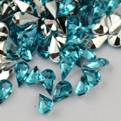 Strass bijoux acrylique Goutte 5 x 3 mm (50 pièces)