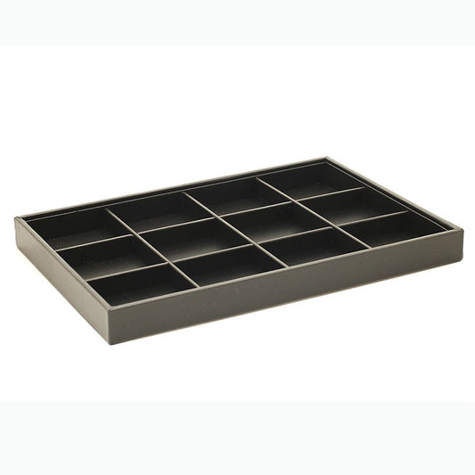 Plateau bijoux à 12 compartiments en simili cuir