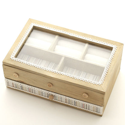 Boîte à bijoux bois et tissu