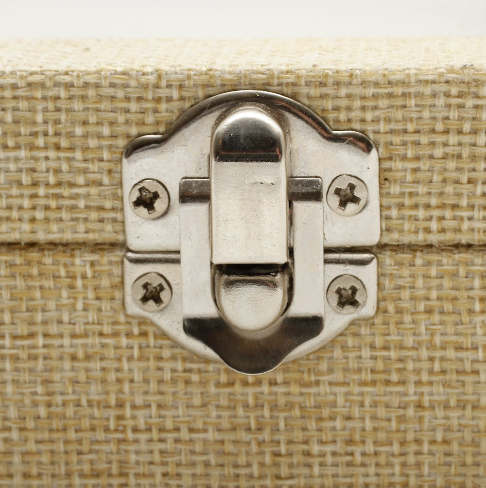 Coffret mallette pour bagues toile de jute