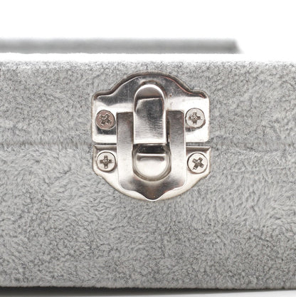 Coffret mallette pour bagues velours épais gris