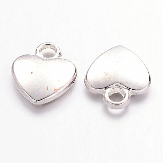 Breloque pendentif coeur argenté style tibétain