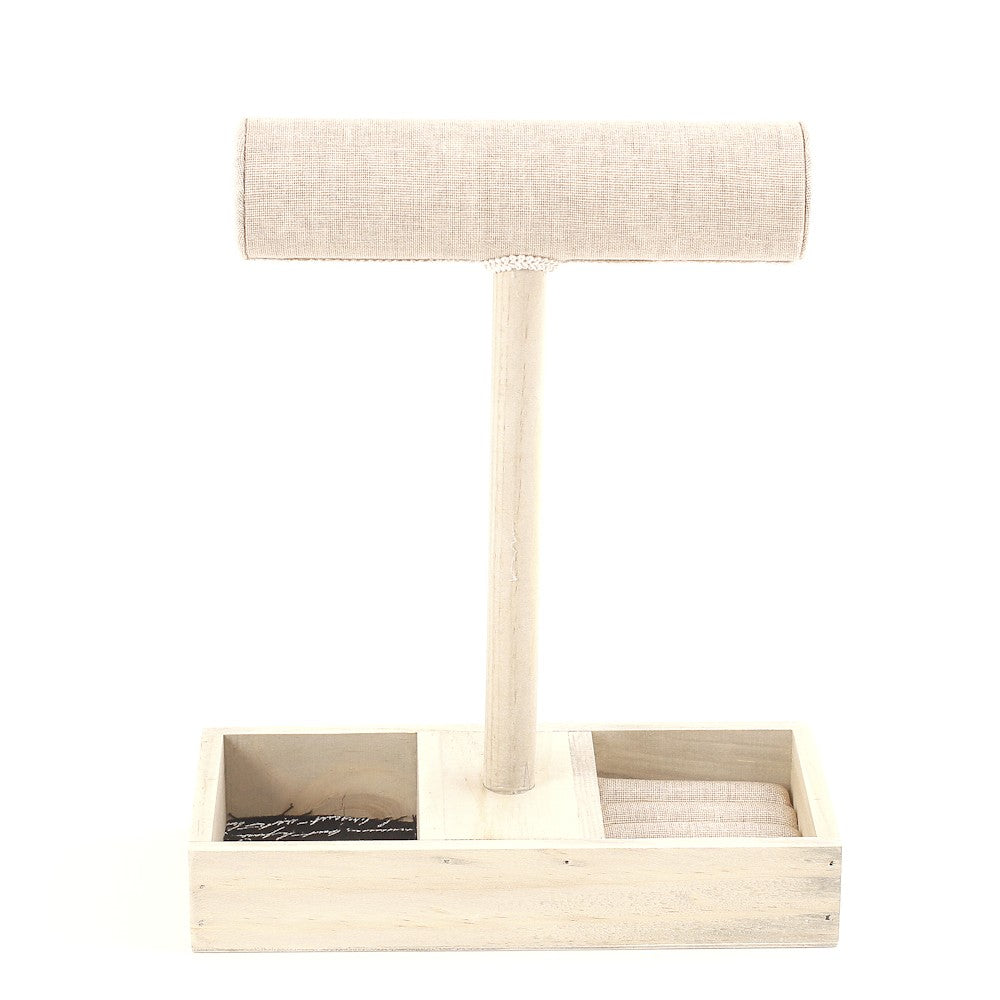 Jonc porte bracelet 1 rang bois et tissu Paris