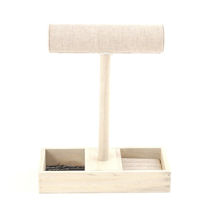 Jonc porte bracelet 1 rang bois et tissu Paris