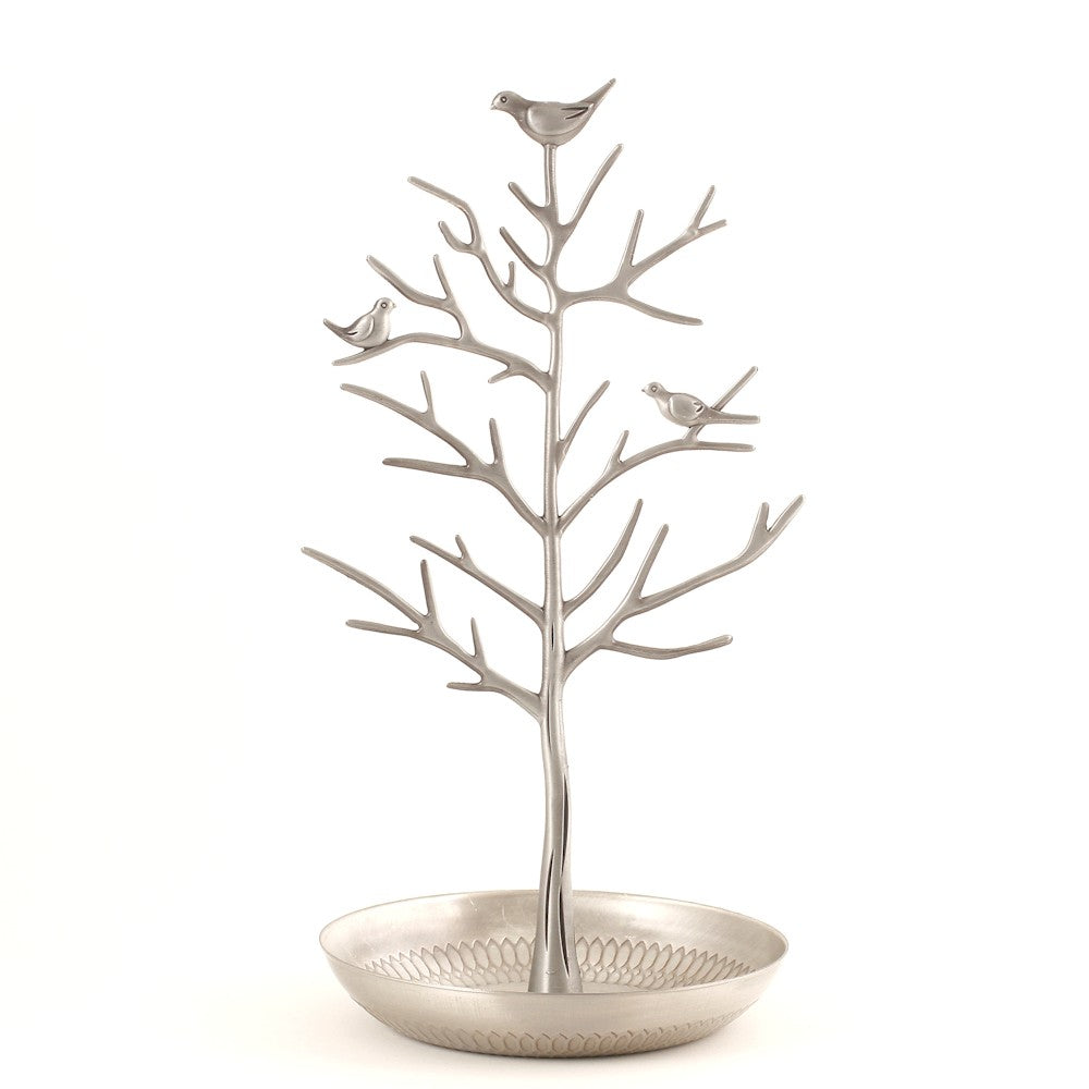 Porte bijoux arbre métal avec corbeille