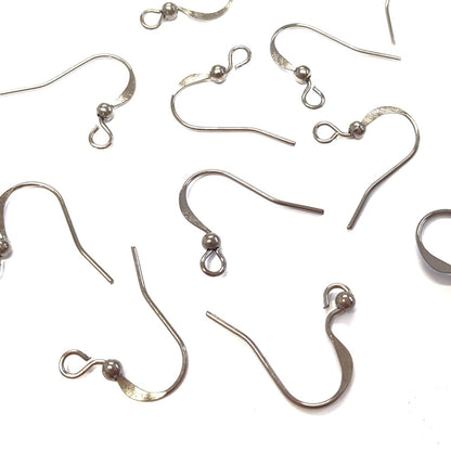 Crochets boucle d'oreille 15 mm avec boule (20 pièces)