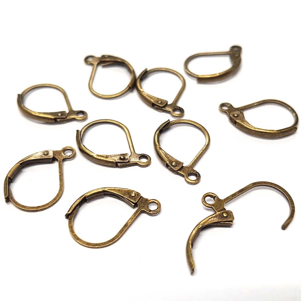 Support boucles d'oreilles dormeuses 15 x 10 mm (10 pièces)