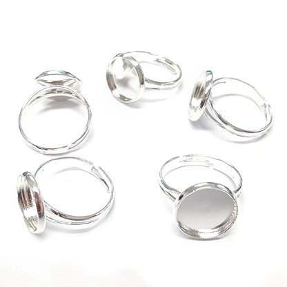 Support bague Moderno pour cabochon 12mm (5 pièces)