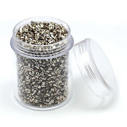 Perles de rocaille irisées tubes à facettes 1.8 à 2.3 mm (3000 pièces)