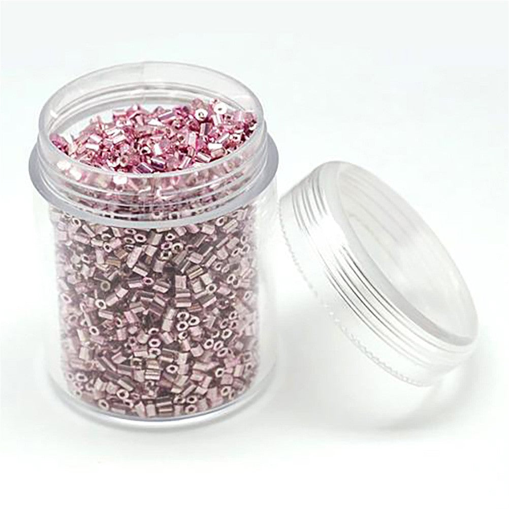 Perles de rocaille irisées tubes à facettes 1.8 à 2.3 mm (3000 pièces)