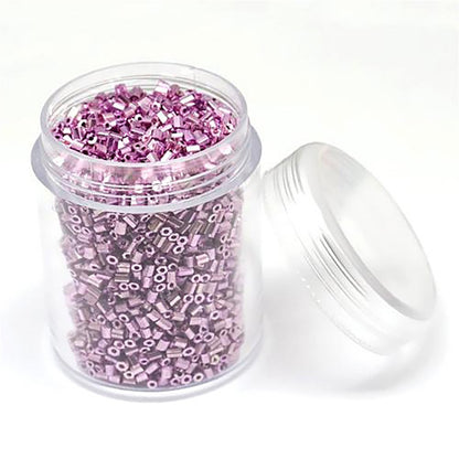 Perles de rocaille irisées tubes à facettes 1.8 à 2.3 mm (3000 pièces)