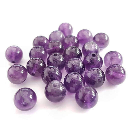 Perles rondes pierre gemme naturelle améthyste Grade A