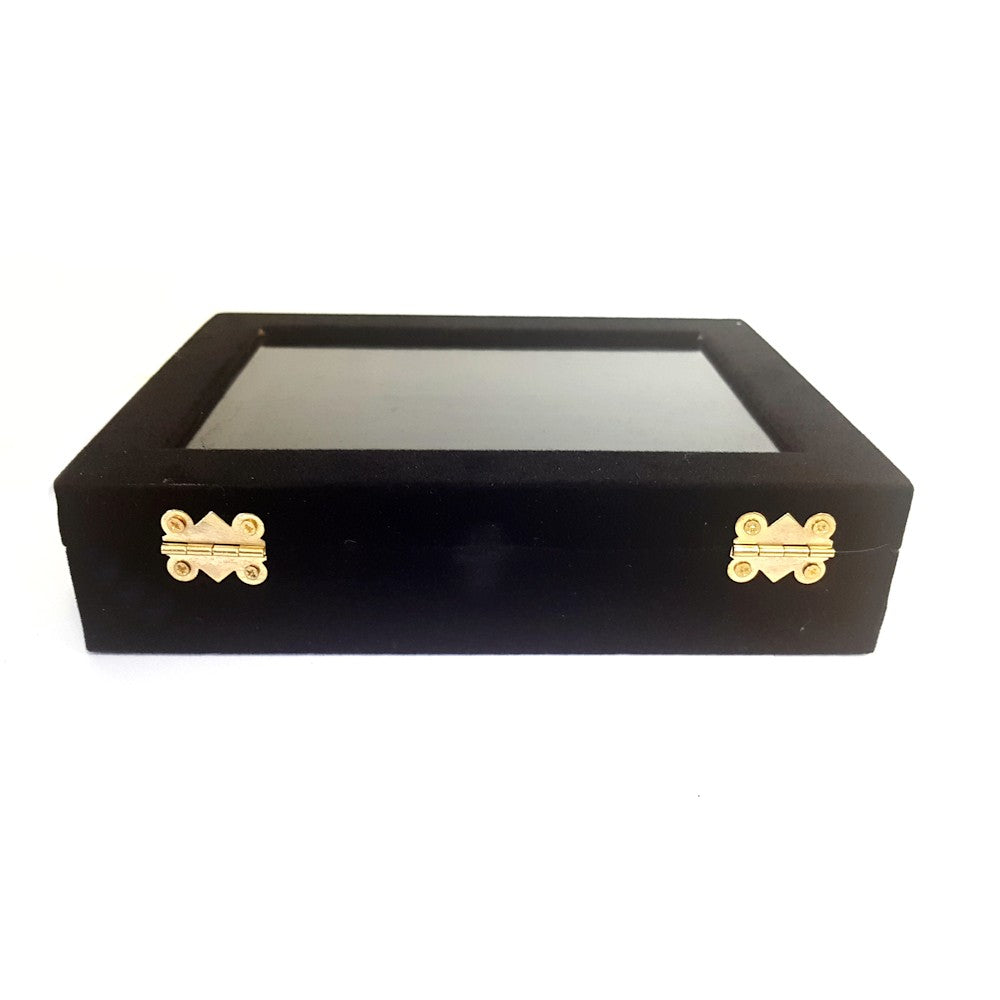 Coffret mallette pour bagues velours noir 20x15 cm
