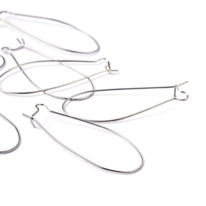 Attache boucle d'oreille crochet 33 mm (50 pièces)