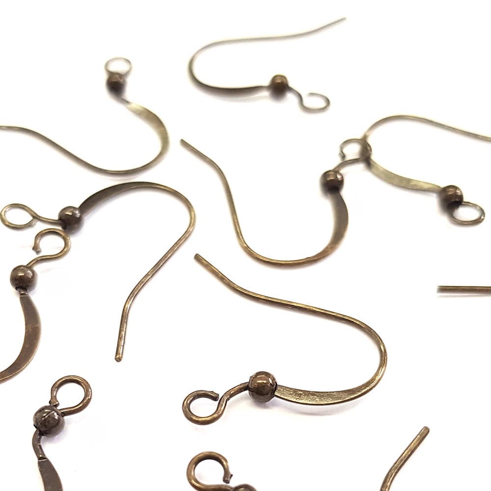 Crochets boucle d'oreille 15 mm avec boule (20 pièces)