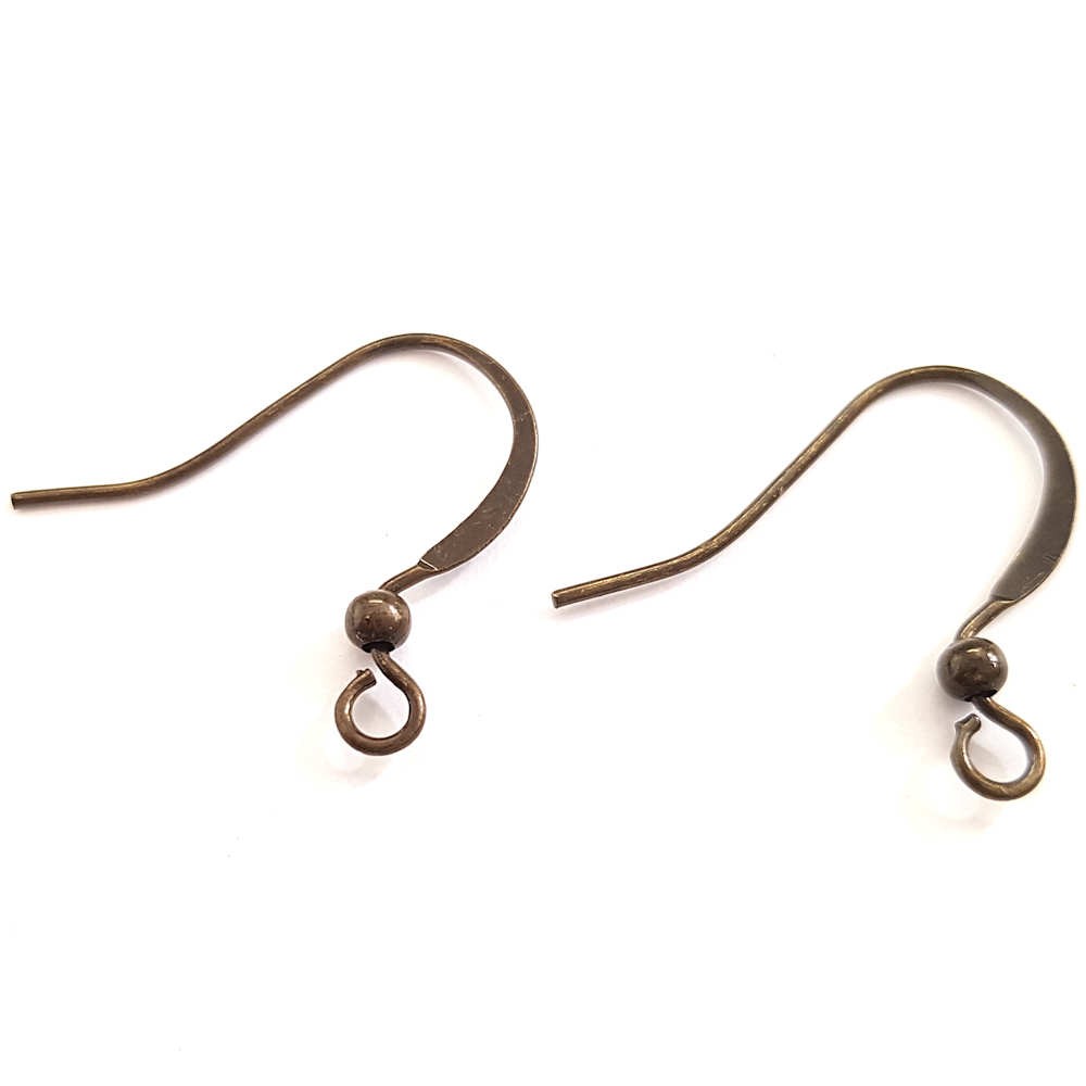 Crochets boucle d'oreille 15 mm avec boule (20 pièces)