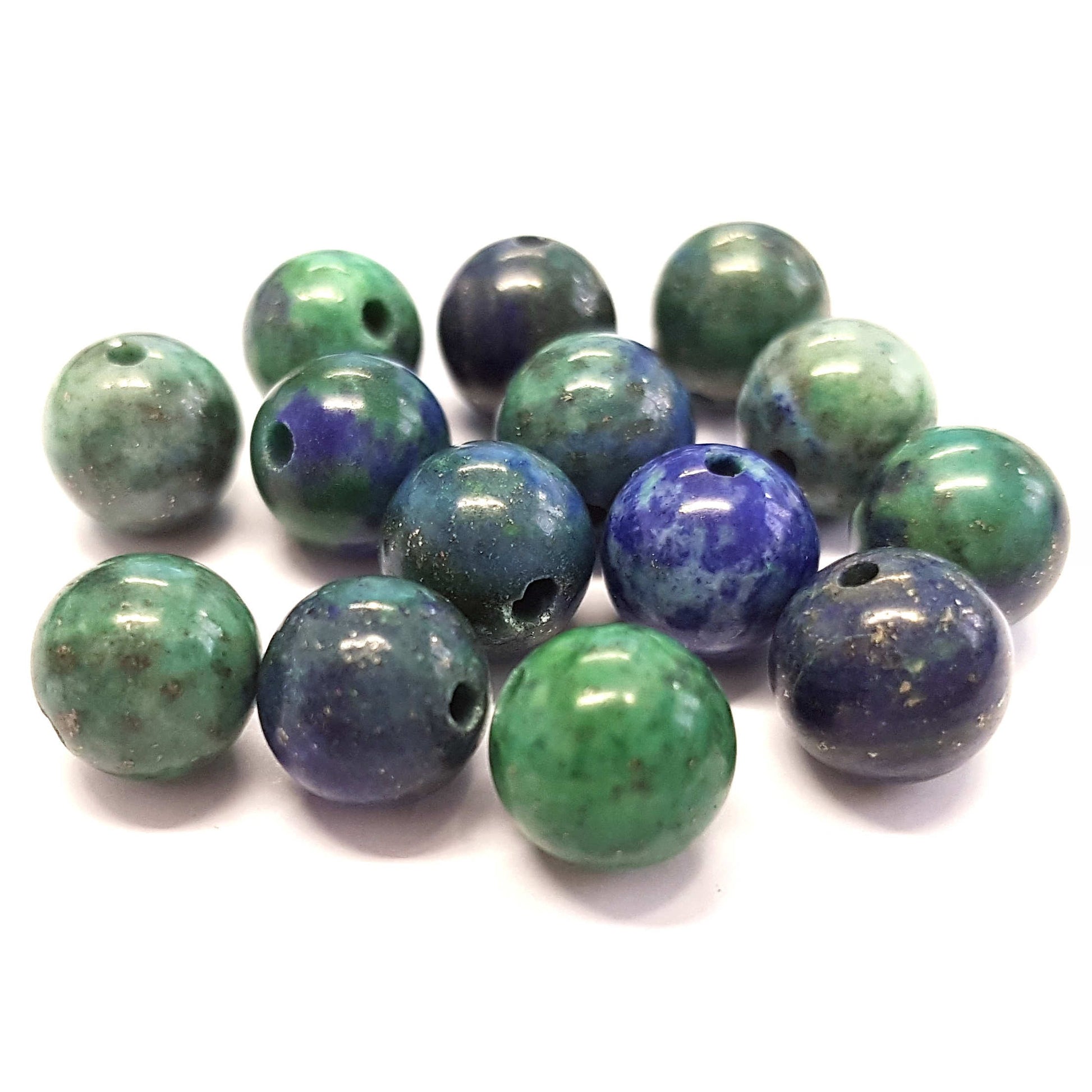 Perles rondes pierre synthétique chrysocolle lapis