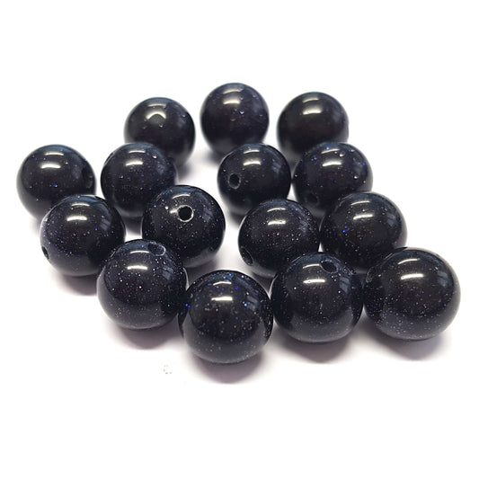 Perles rondes pierre synthétique Blue sand stone