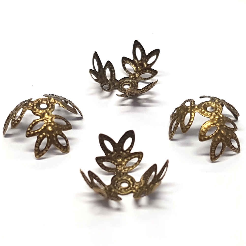 Calottes coupelles fleurs 3 pétales pour perles (50 pièces)