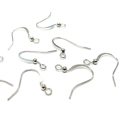 Crochets boucle d'oreille 15 mm avec boule (20 pièces)