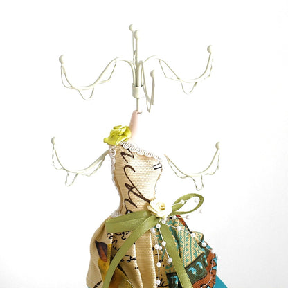 Porte bijoux mixte poupée robe bariolée