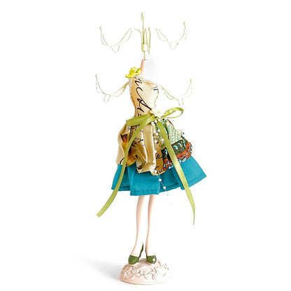 Porte bijoux mixte poupée robe bariolée