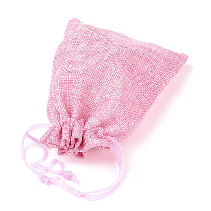 Pochettes jute 18x13 cm avec cordon lot de 10
