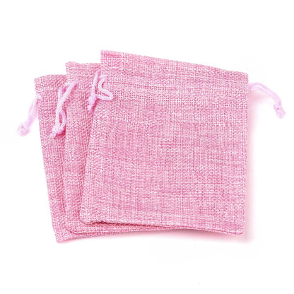 Pochettes jute 18x13 cm avec cordon lot de 10