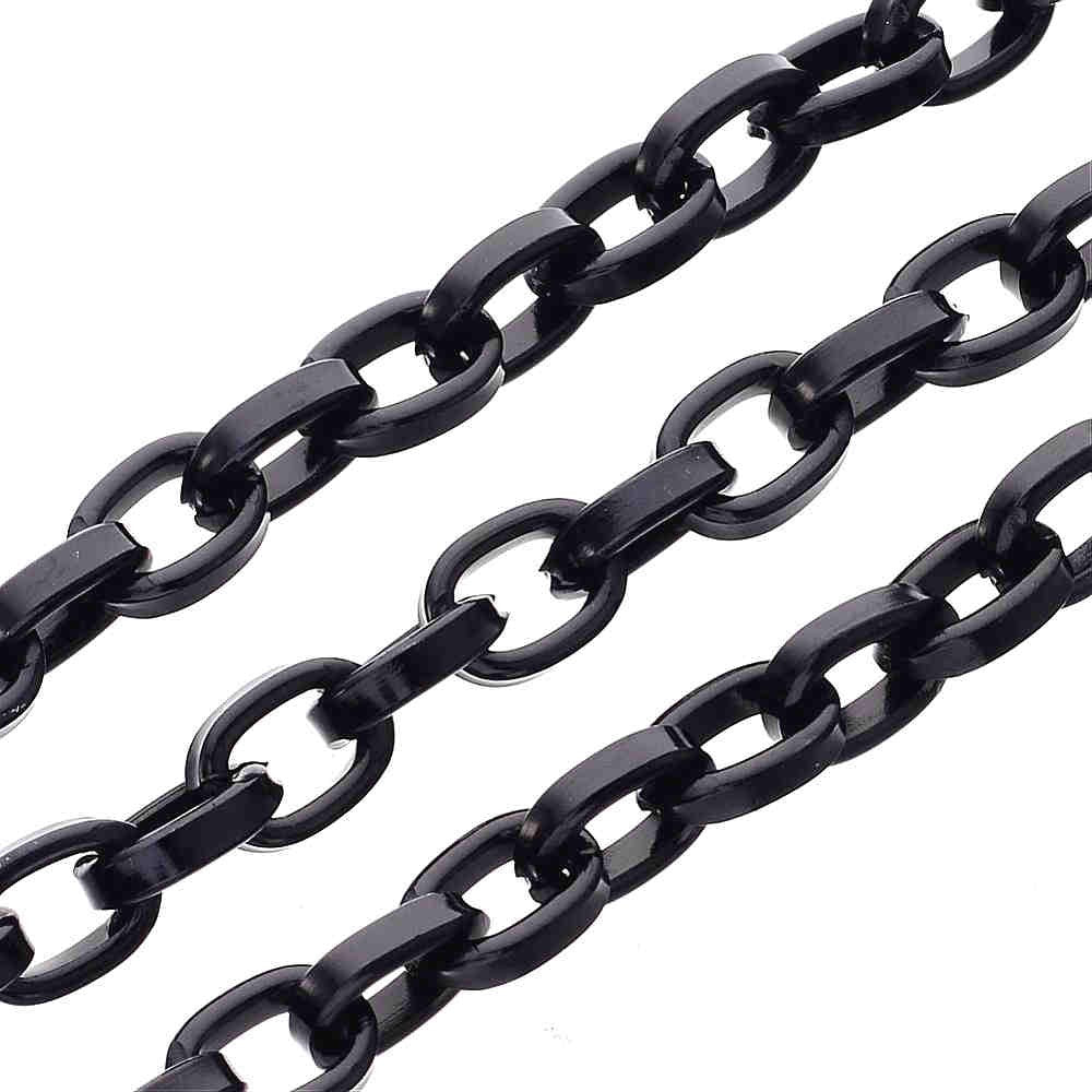 Chaine bijoux à mailles forçat 8 x 5,5 mm (1 mètre)