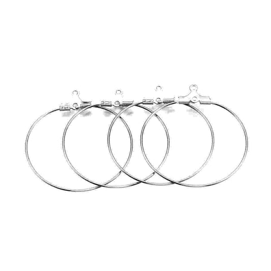Boucle d'oreille créole acier inox 35 mm (10 pièces)