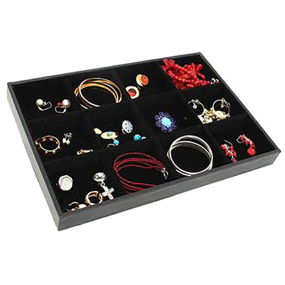 Plateau bijoux à 12 compartiments en velours