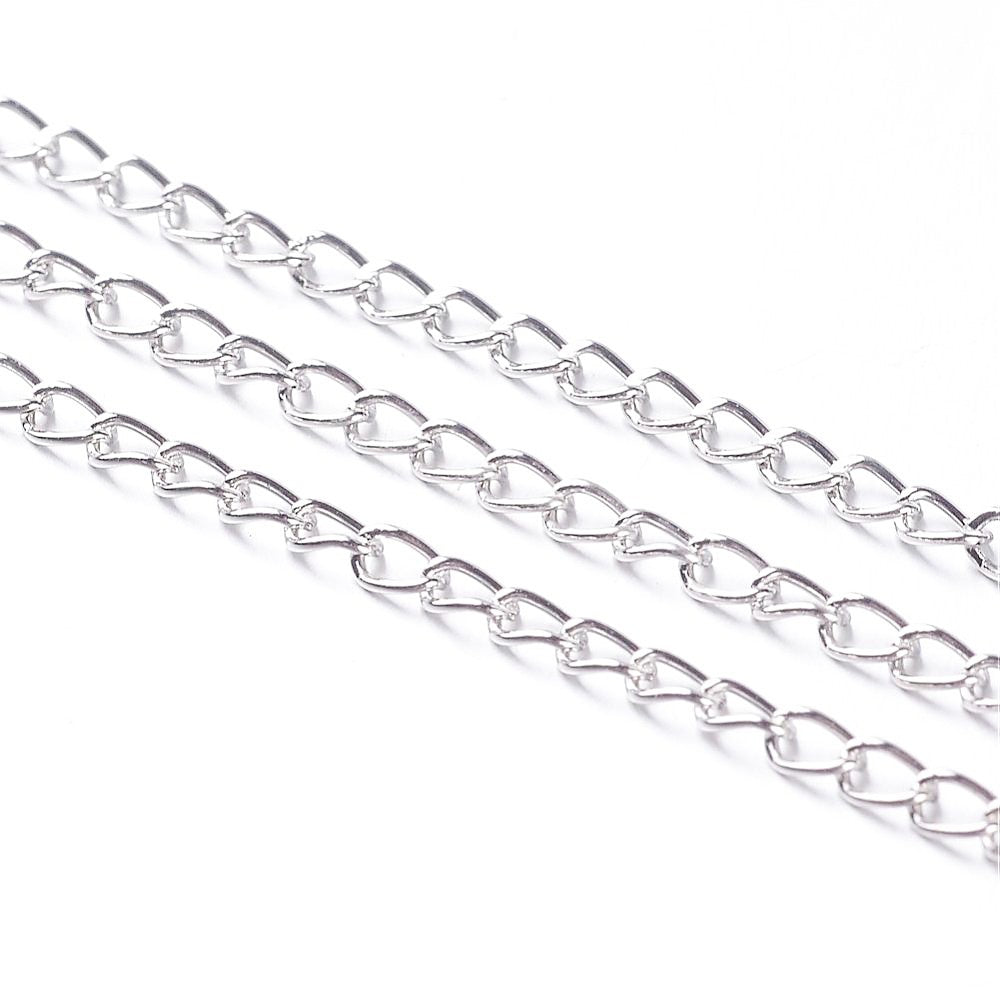 Chaine maille 3.5x2 mm argentée