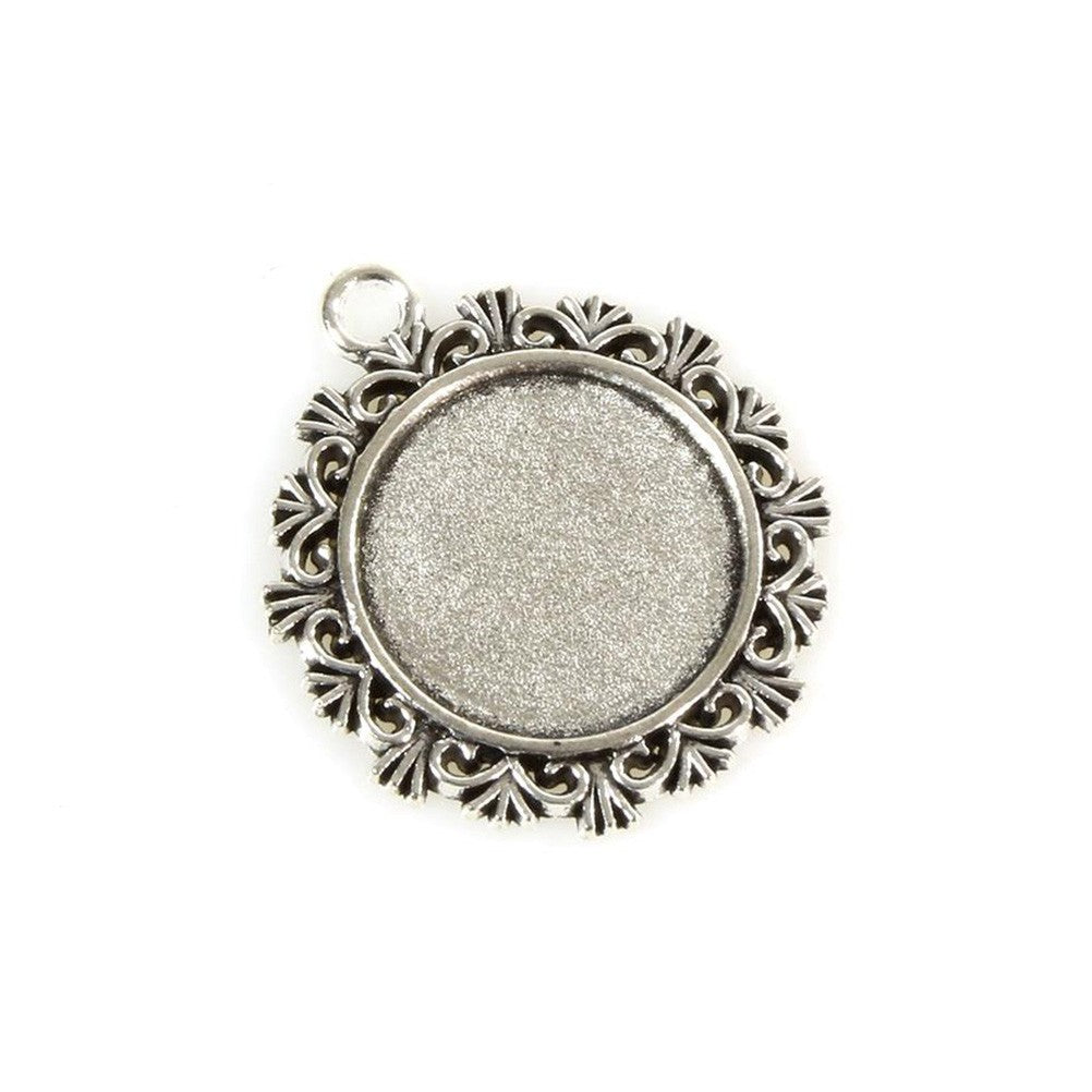 Support cabochon Lys De Reine rond 34 x 29,5 mm (5 pièces)