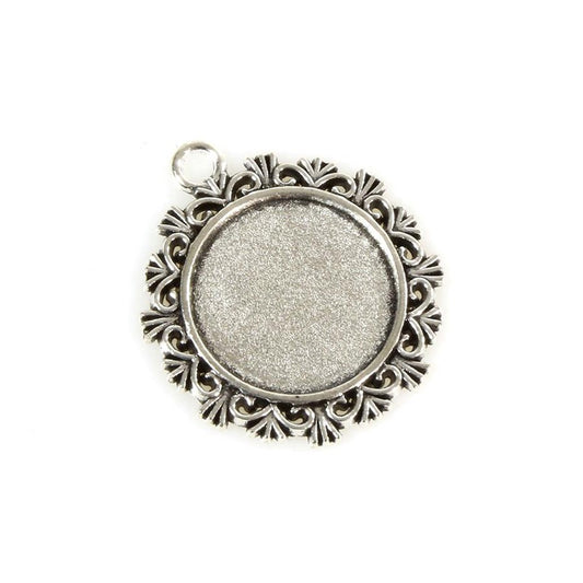 Support cabochon Lys De Reine rond 34 x 29,5 mm (5 pièces)