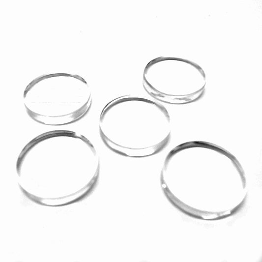 Cabochon en verre transparent 25 X 4 mm (5 pièces)