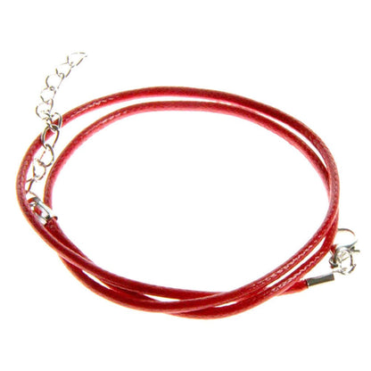 Colliers tour de cou 1,5 mm coton ciré fermoir mousqueton et chaînette (5 pièces)