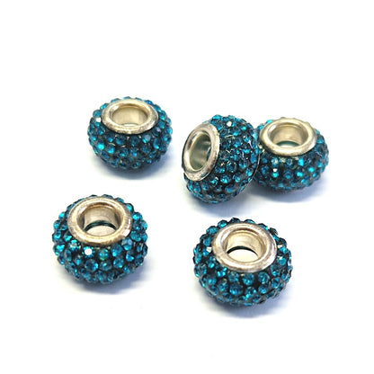 Perles shamballa rondes soucoupes strass cristal 12 mm (lot de 5)