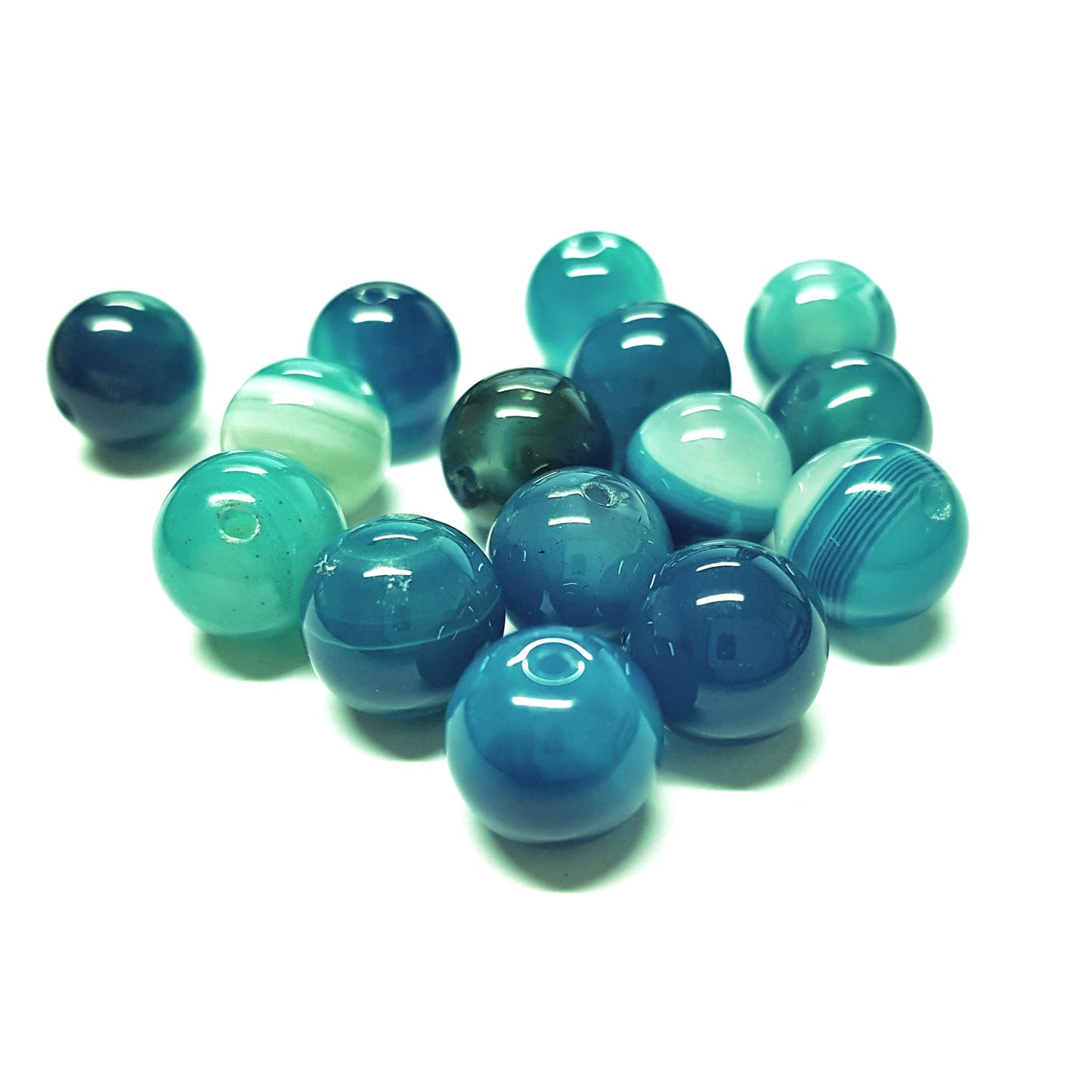 Perles rondes pierre gemme naturelle agate striée