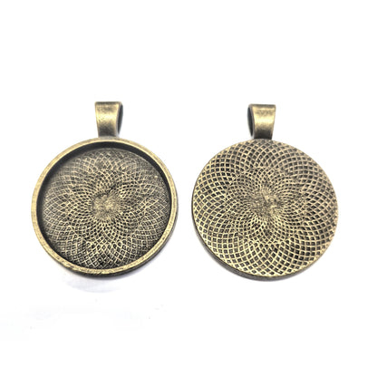Support cabochon pendentif Rosace 36 x 28 mm (5 pièces)