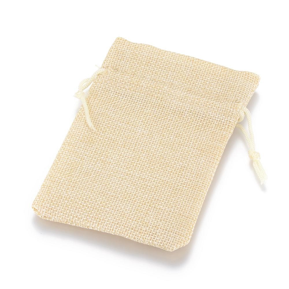 Pochettes jute 18x13 cm avec cordon lot de 10
