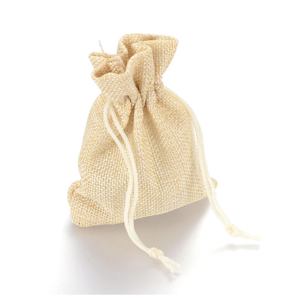 Pochettes jute 18x13 cm avec cordon lot de 10