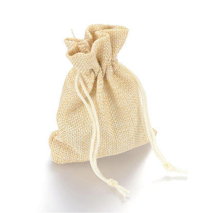 Pochettes jute 18x13 cm avec cordon lot de 10