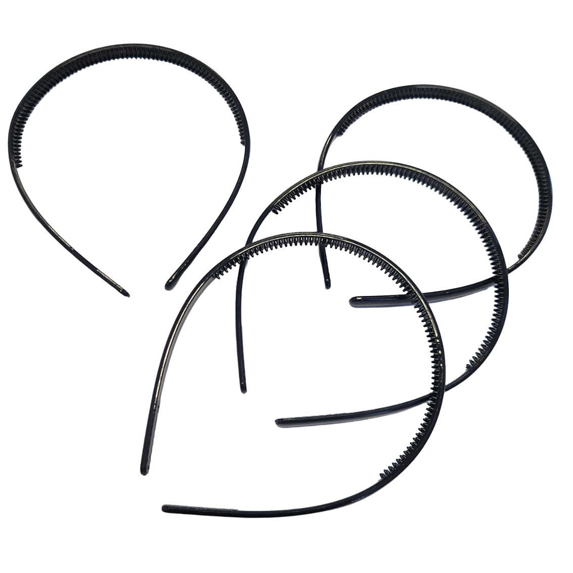 Serre-tête plastique noir avec dents 8mm