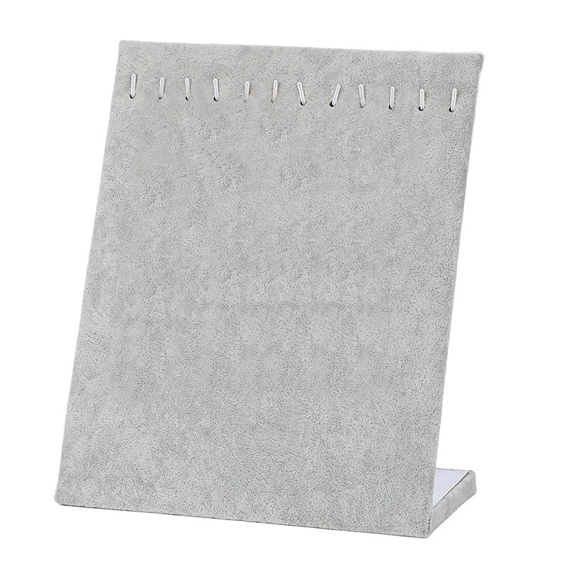 Porte bijoux pour 12 colliers velours gris