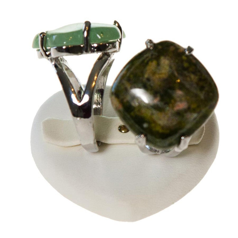 Mini presentoir bague alliance cœur simili cuir (2 bagues)
